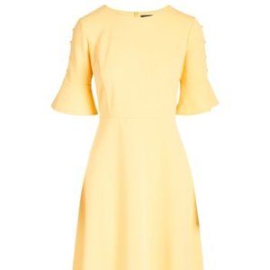 Yellow Midi Empire Waist Dress